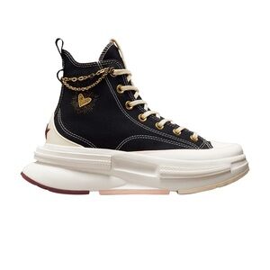 CONVERSEChic Black and White High-Top Sneakers with Gold Accents